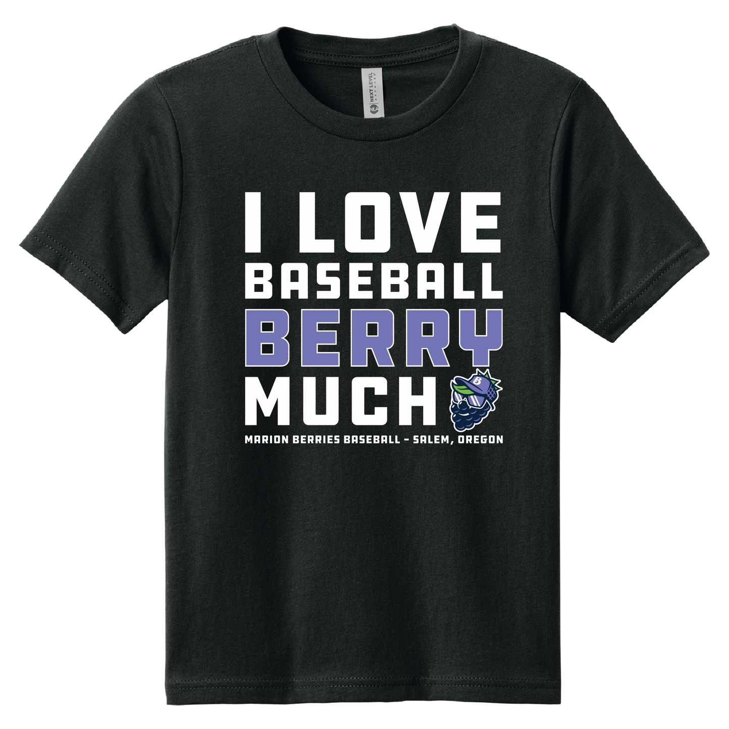 YOUTH TEE - I Love Baseball Berry Much | Black
