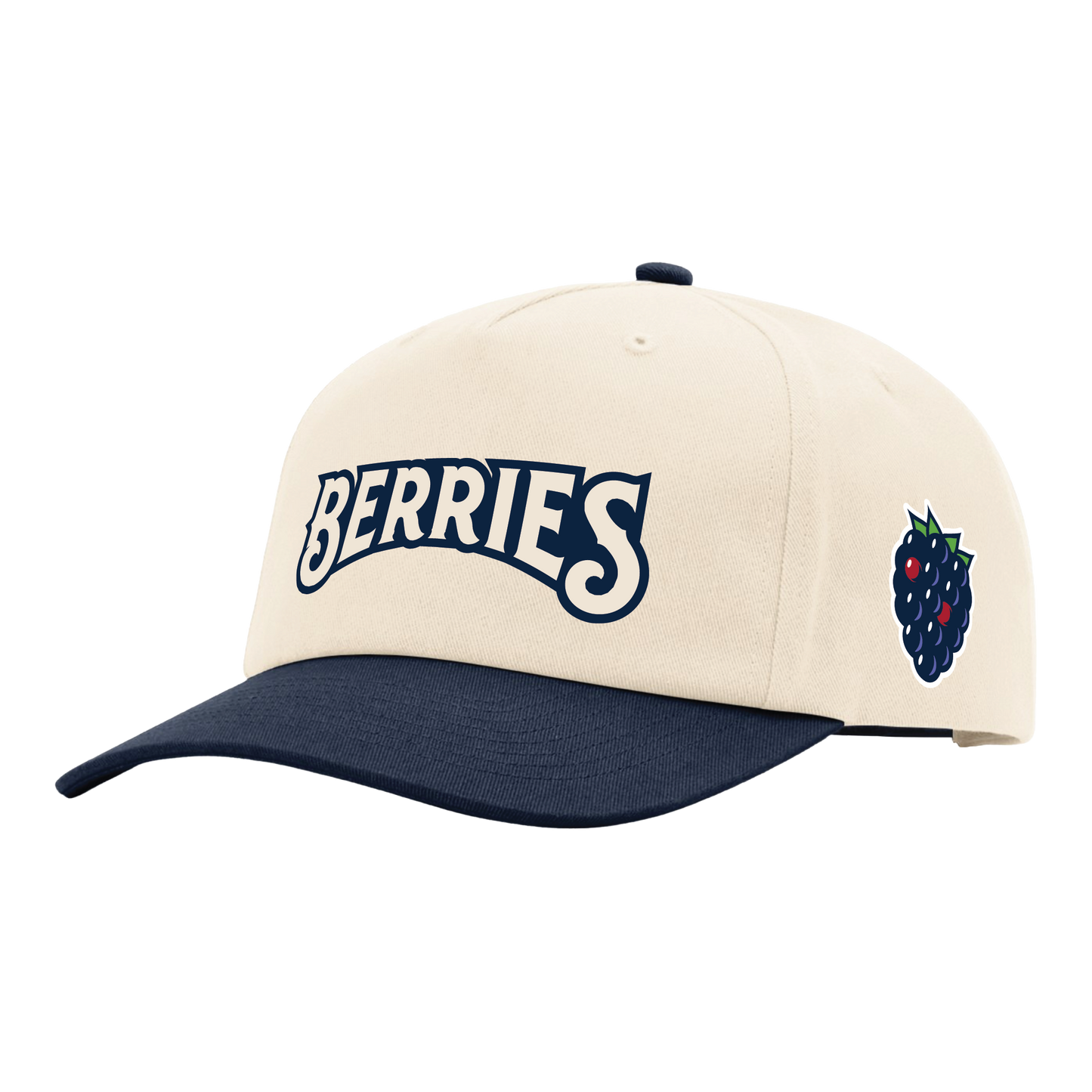 Cream/Navy Berries 5-Panel “Gramp's” Hat | Cap America Brand