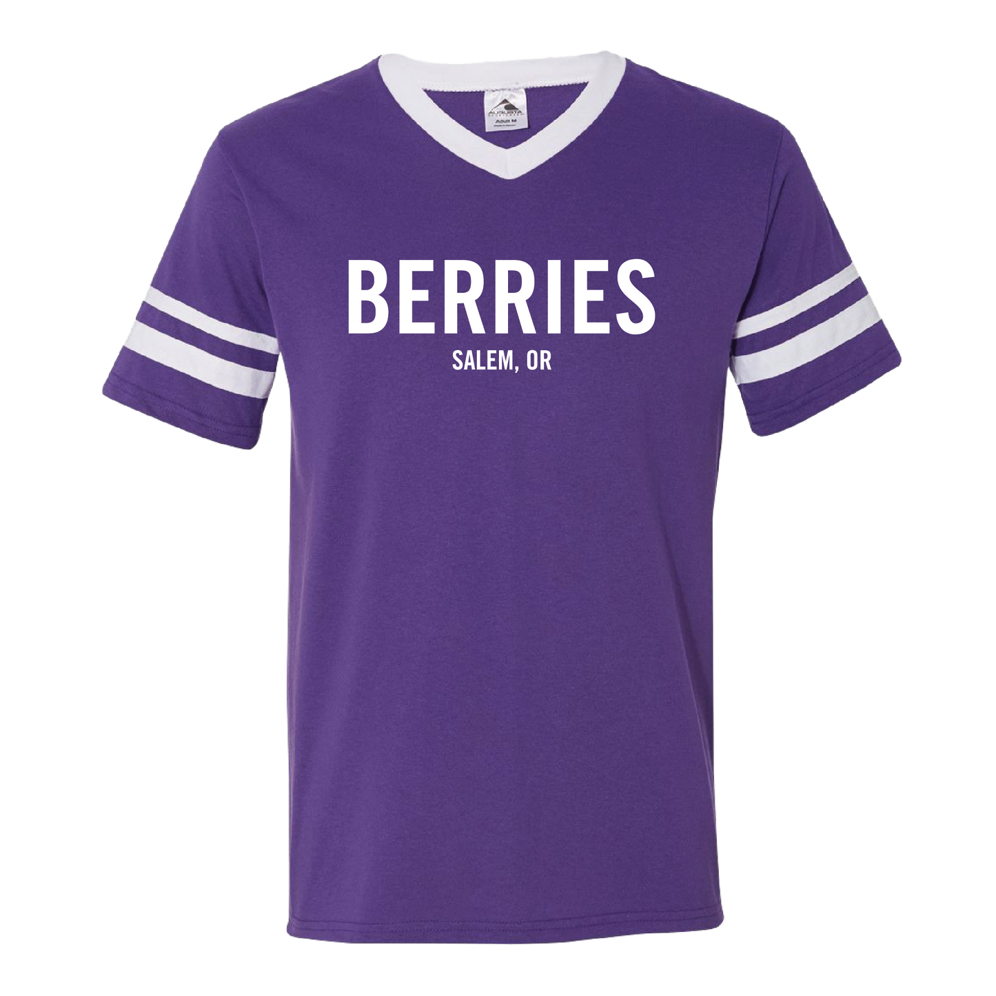 Berries V-Neck Tee | Purple/White