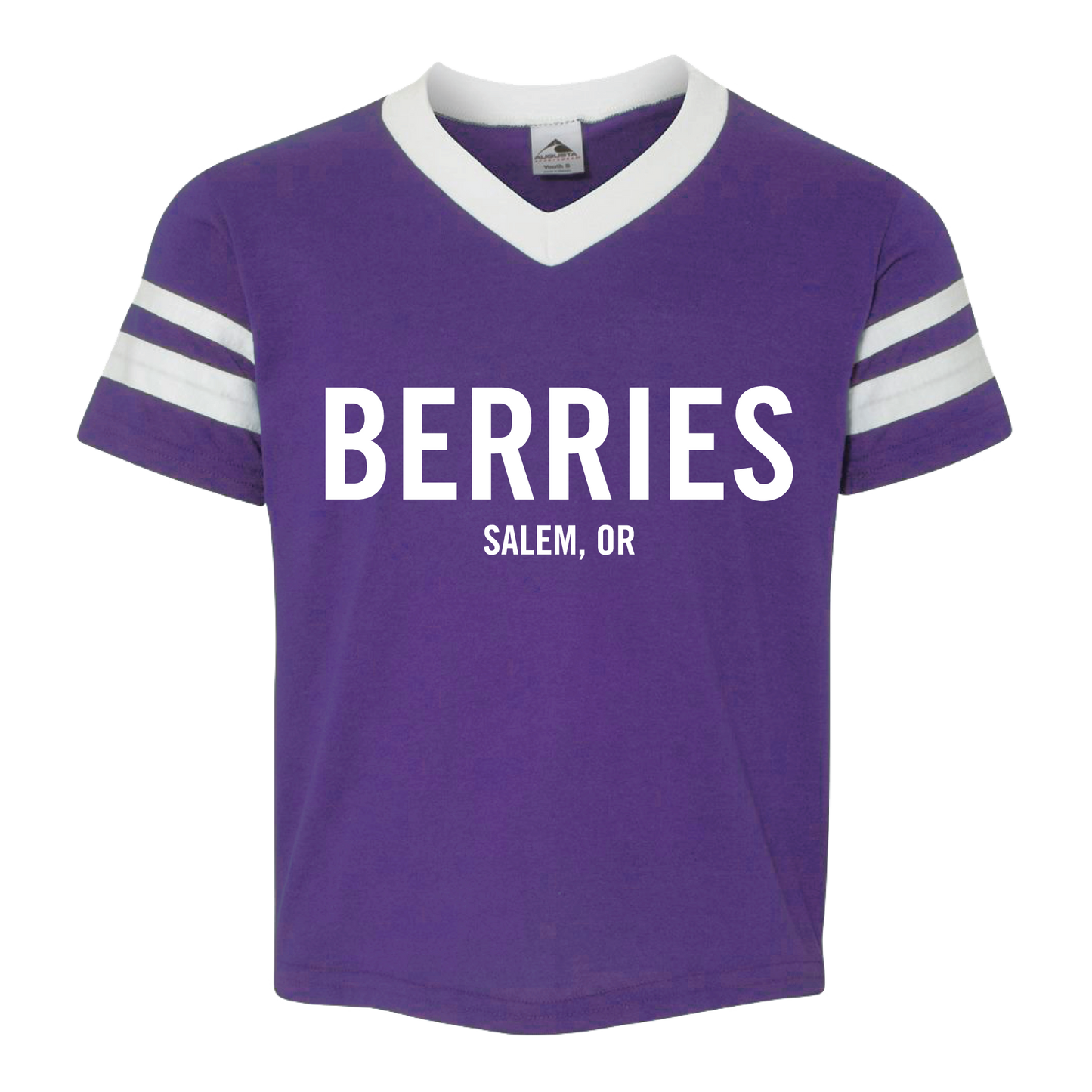 YOUTH TEE - Berries Salem, OR T-Shirt | Purple/White