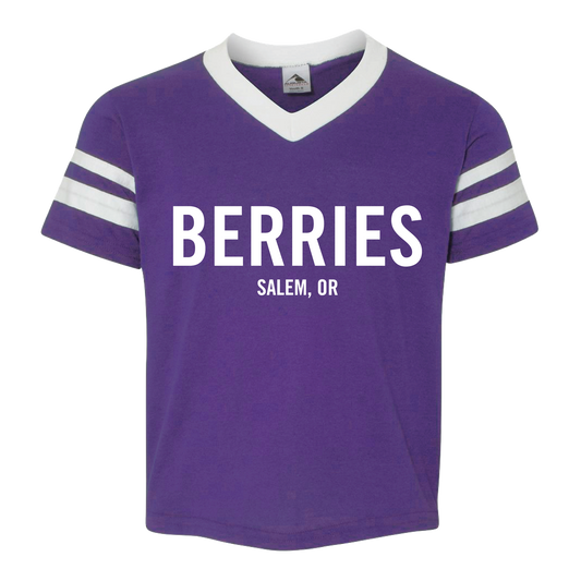 YOUTH TEE - Berries Salem, OR T-Shirt | Purple/White