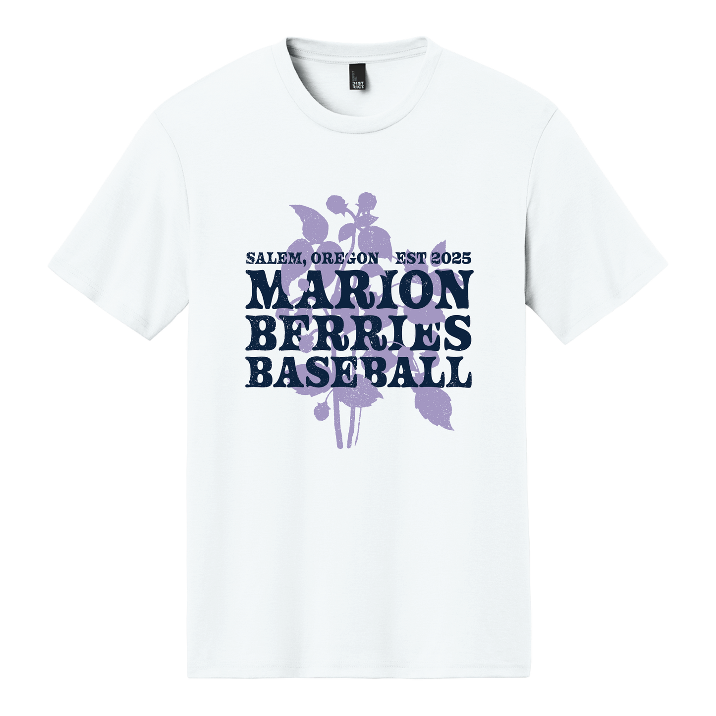 Marion Berries Baseball Unisex Tee | White