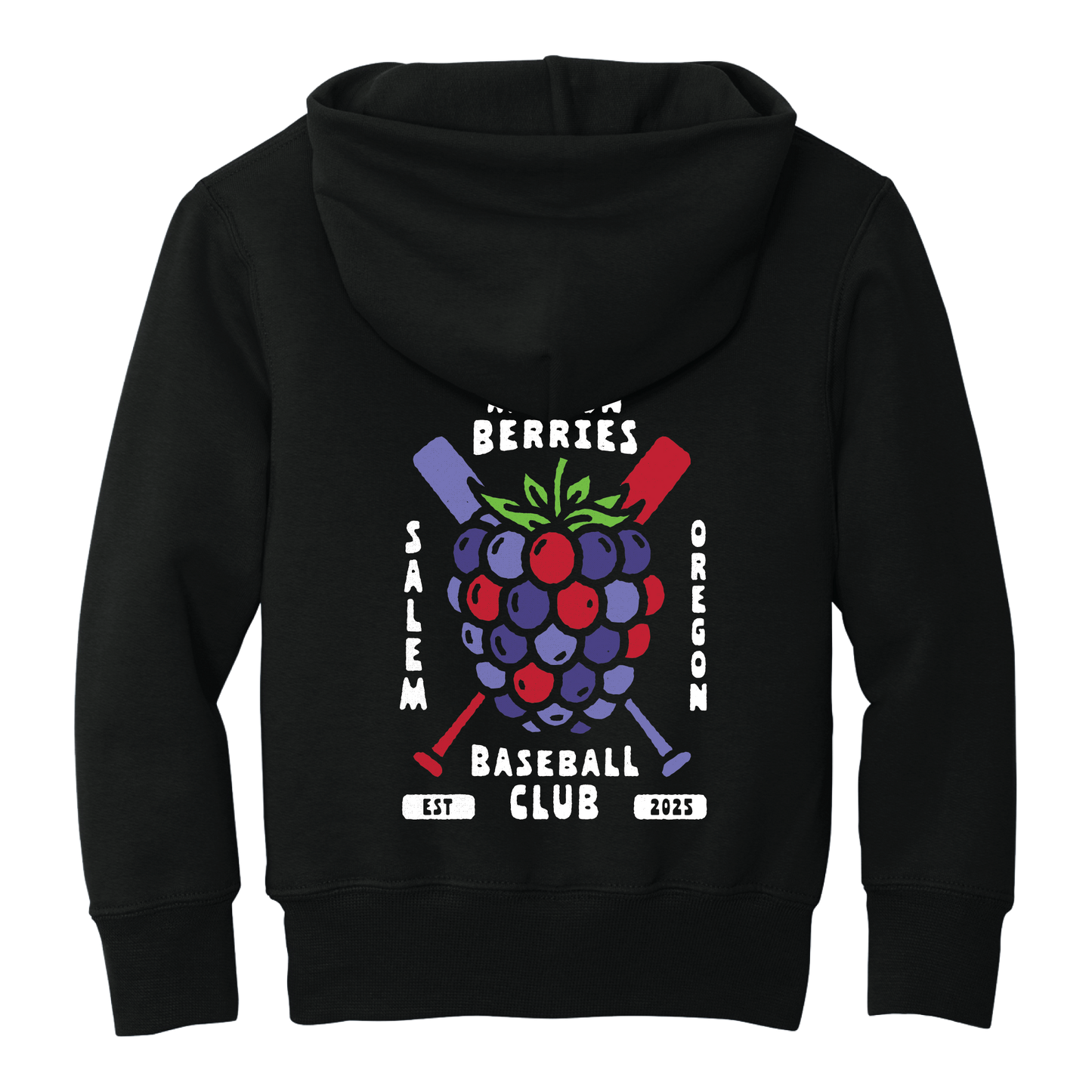 YOUTH HOODIE - Cursive Berries | Black