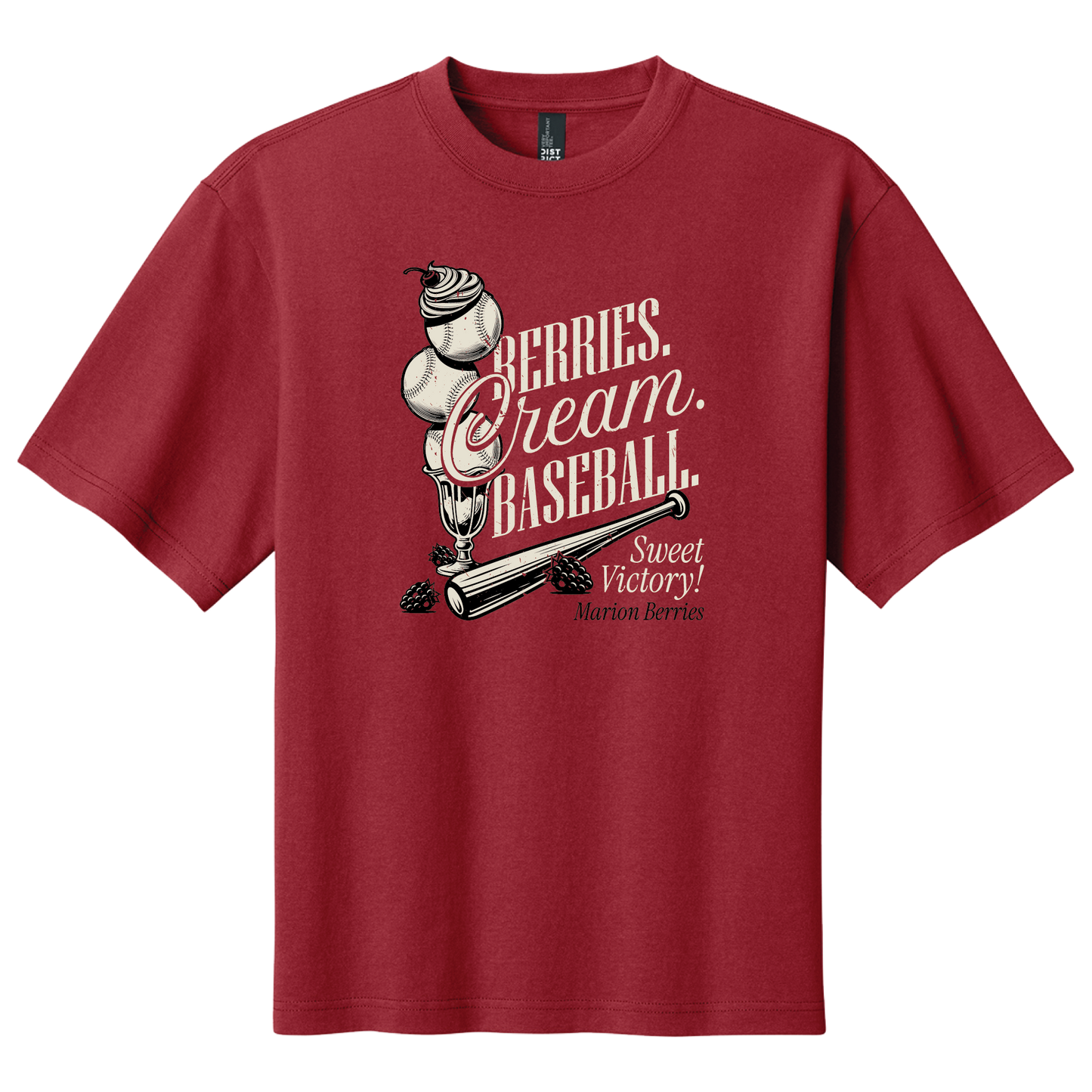 Berries. Cream. Baseball Unisex Oversized Tee | Cherrywood