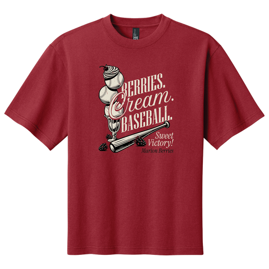 Berries. Cream. Baseball Unisex Oversized Tee | Cherrywood
