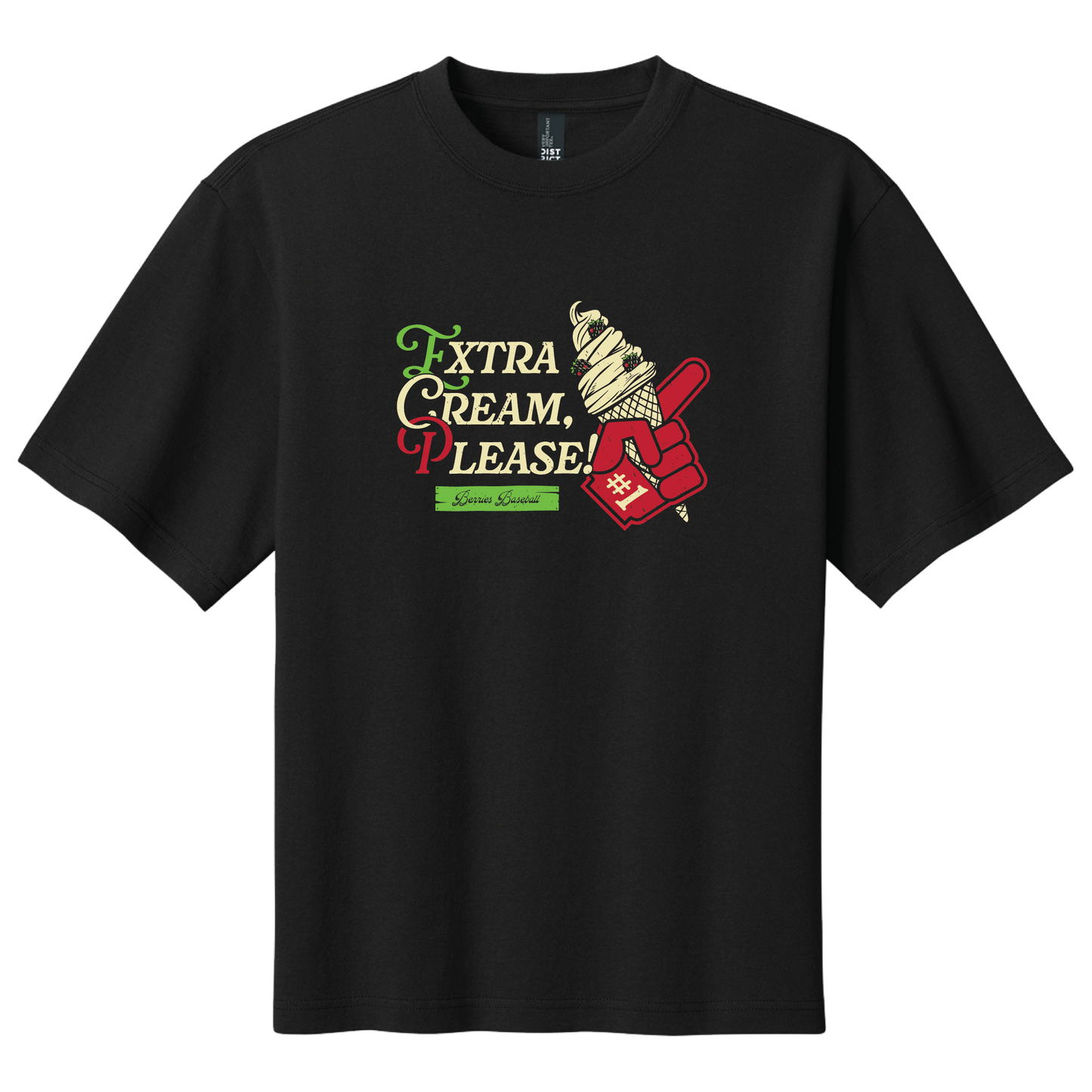 Extra Cream Please Unisex Oversized Tee | Black