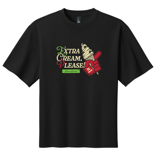 Extra Cream Please Unisex Oversized Tee | Black