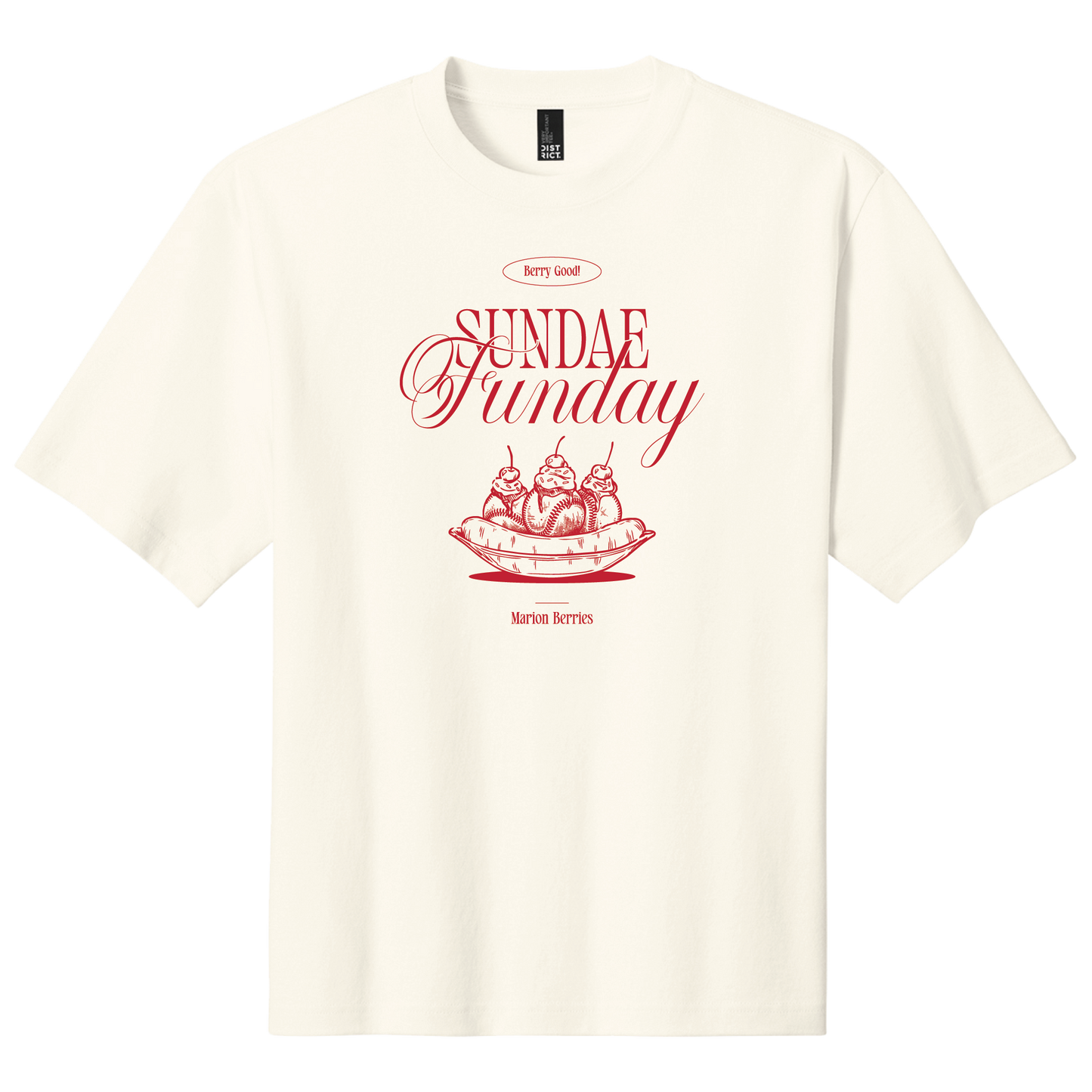 Sundae Funday Unisex Oversized Tee | Ivory