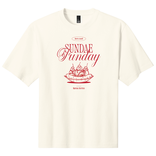 Sundae Funday Unisex Oversized Tee | Ivory