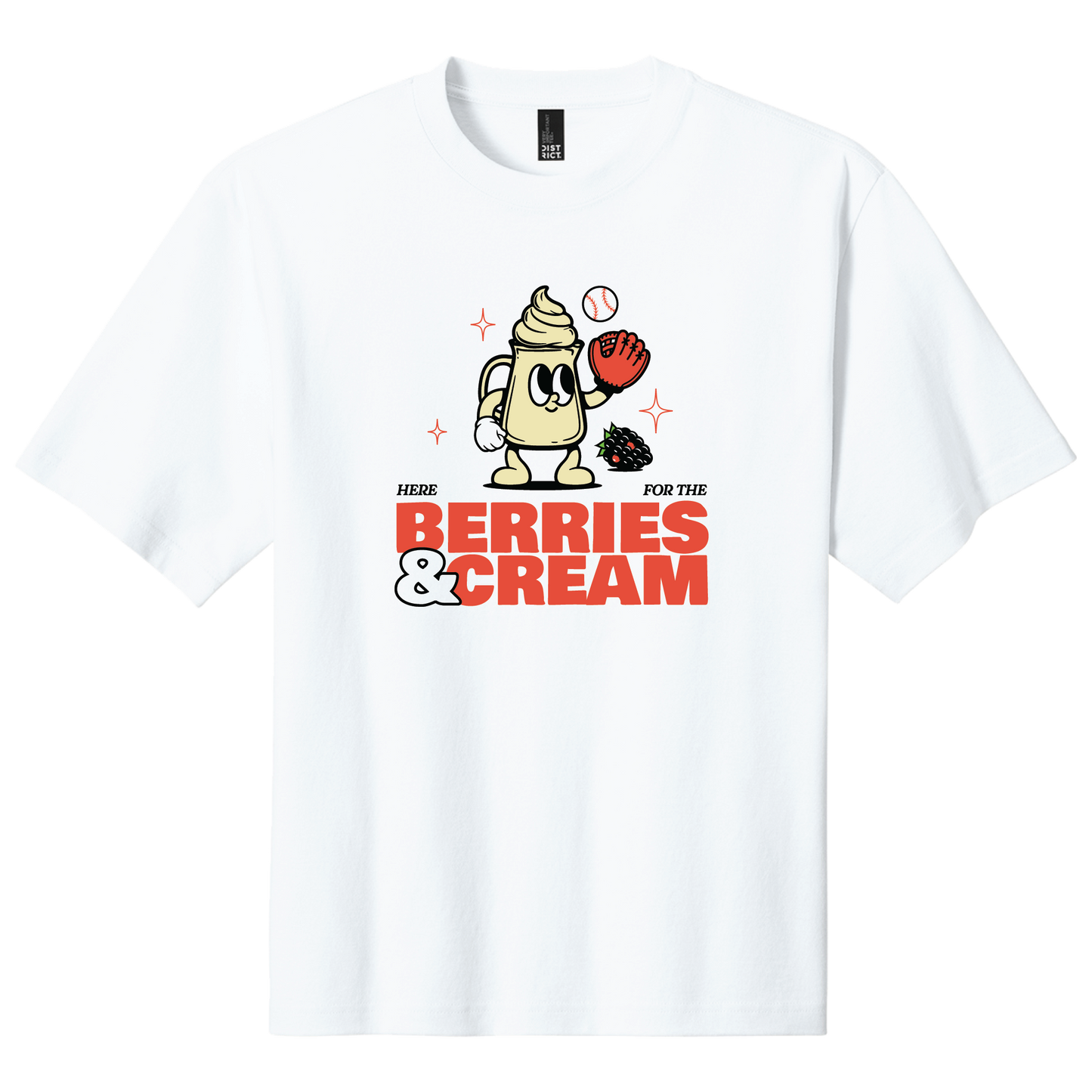 Here for the Berries & Cream Unisex Oversized Tee | White