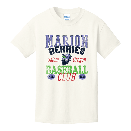 YOUTH TEE - Marion Berries Baseball Club Distressed Tee | Ivory